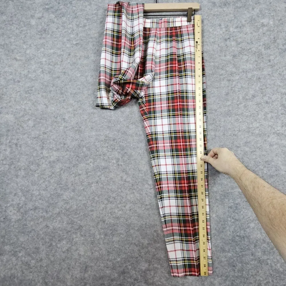 Ruff Hewn Women's Plaid Flannel Pants Size 4P Polyester Rayon Lightweight Petite